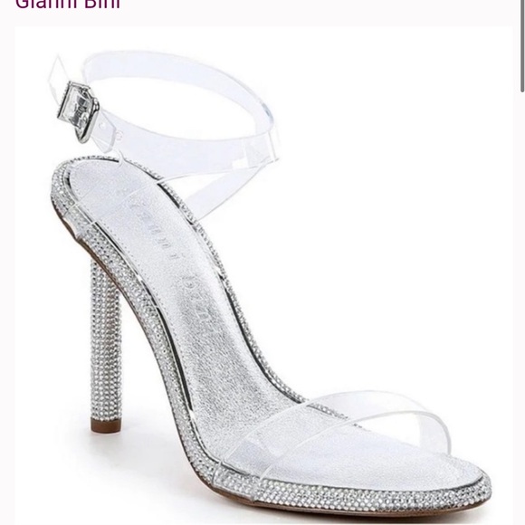 Gianni Bini Karina Bling Clear Strappy Heels Women's size 7.5 - Picture 1 of 11